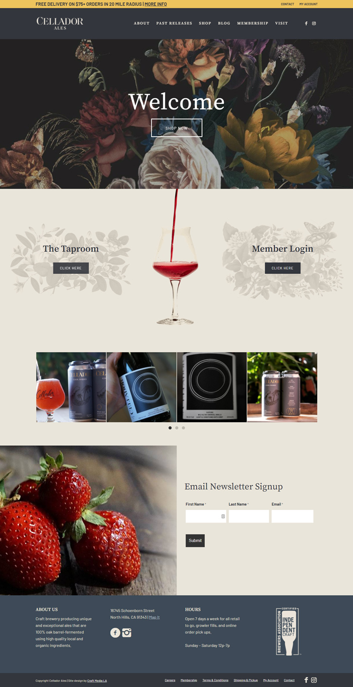 Brewery website design