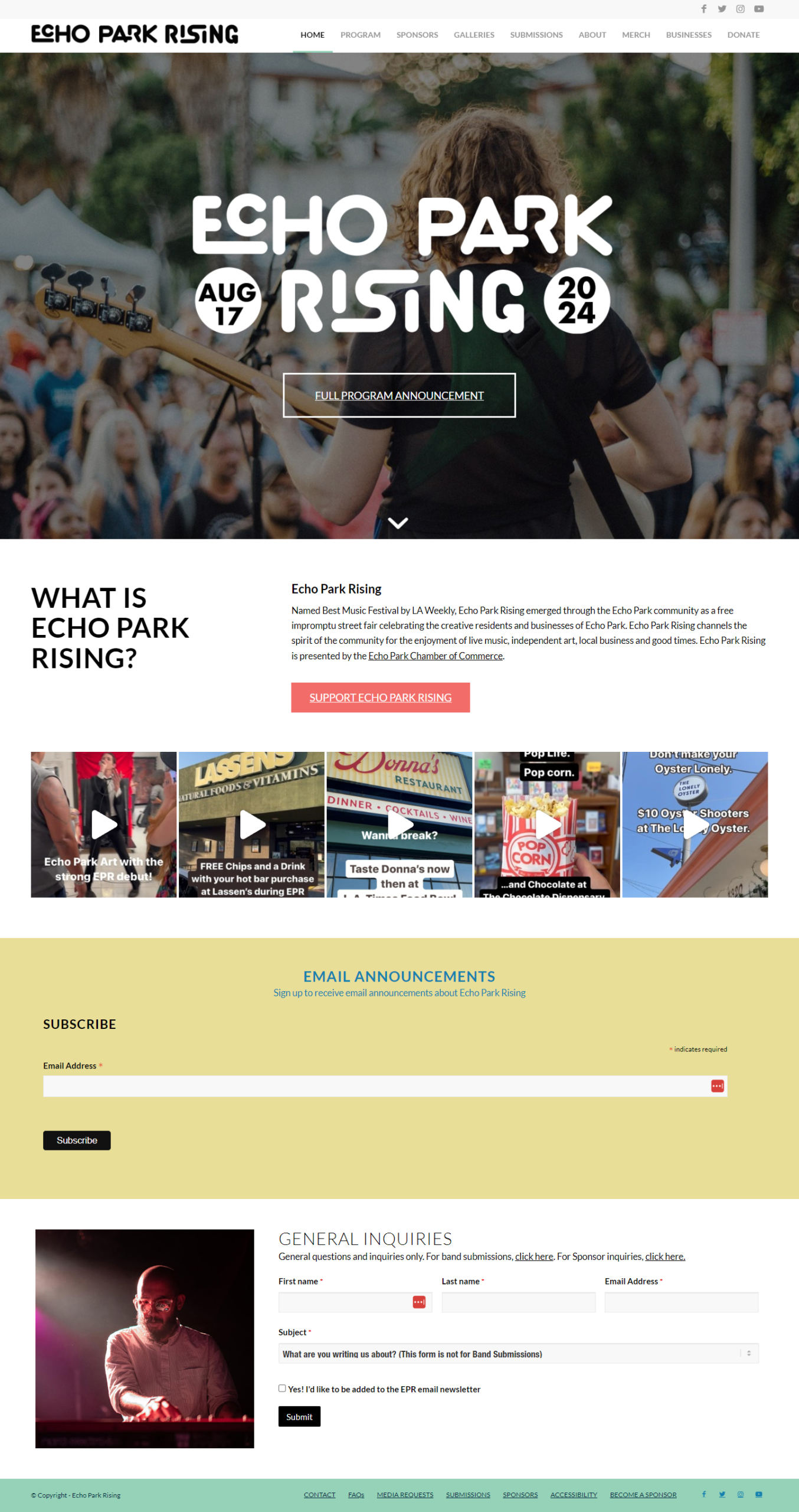 Music Festival website design